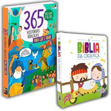 Imagem de Kit Infantil Bíblico - 2 Livros de Histórias da Bíblia para Crianças - Leitura Cristã e Educativa