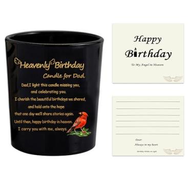 Imagem de Vela de aniversário celestial para papai – Presente memorial de simpatia para perda do pai, presente de lembrança de aniversário no céu para pai falecido, lembrança de aniversário de saudades de você