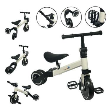 Imagem de Triciclo Bicicleta Equilíbrio 3x1 Infantil Menino Menina Branco - Impo