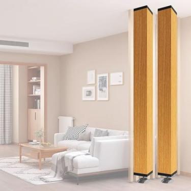 Imagem de Divisória de parede de metal ajustável, separadores de postes do chão ao teto, altura de 4 pés-8 pés, pacote com 2, ideal para home office, estúdio e espaço de eventos, altura 235 cm (7,7 pés)