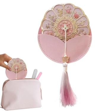 Imagem de Espelho compacto | Materiais de maquiagem com padrão floral | Espelho cosmético de viagem, para mulheres, meninas, viajantes, estudantes, profissionais ocupados, noivas, restaurante, escritório, carro