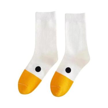 Imagem de Meias Femininas De Algodão Com Estampa De Pato Kawaii Estilo Harajuku 