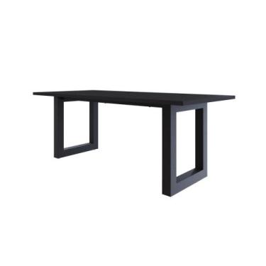 Imagem de Mesa de Jantar Bronx R 200x90x77cm - Compace, Preto TX/Est.Preta