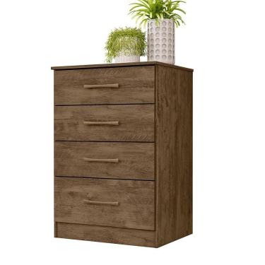 Imagem de Comoda 4 Gavetas 61 Cm Ms913 Castanho Wood Moval Castanho Wood