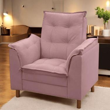 Imagem de Poltrona Isa Escritório Consultório Recepção Suede Rose - Mabe Magazine