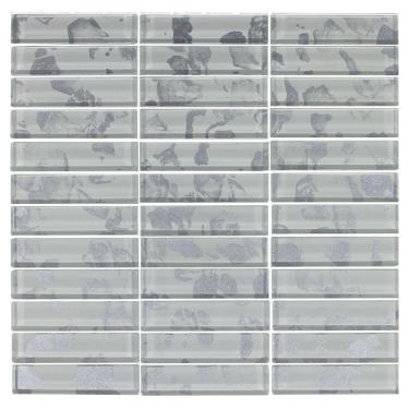 Imagem de Pastilha De Vidro Evolution White 9,5x2,3 Placa 30x30cm - 1313121004