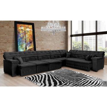 Imagem de Sofá Magno 4.57x2.57m De Canto, Retrátil E Reclinável - Preto