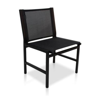 Imagem de Cadeira De Alumínio Em Tela Sling Sem Braço - Preto
