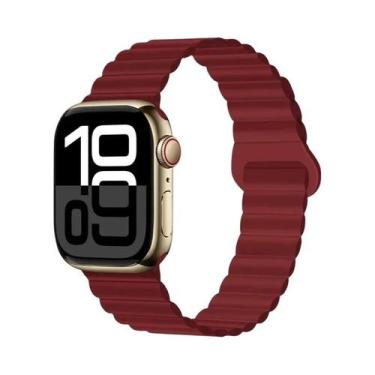 Imagem de Pulseira Esportiva Magnética De Silicone 42mm 44mm 45mm 46mm 49mm Para