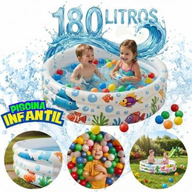 Imagem de Piscina Infantil Redonda Inflavel Colorida Piscininha Portatil, Fácil 