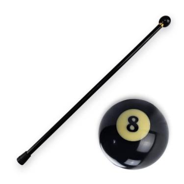 Imagem de Bengala Bola 8 - Apoio de Madeira Maciça com Bola 8 - GS