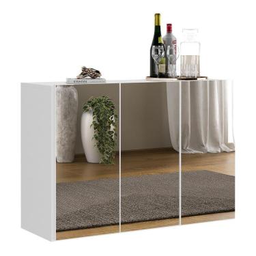 Imagem de Aparador Buffet 2 Portas Com Espelho Vegas V3611 Branco Branco