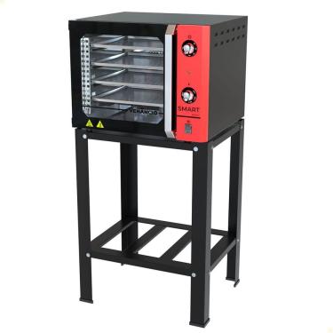 Imagem de Forno Industrial Convector Venâncio Elétrico Smart Basic Vermelho 4 Esteiras 220v Com Cavalete