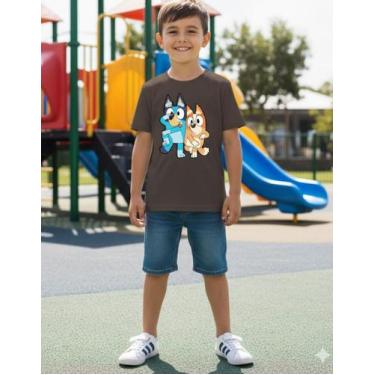 Imagem de Camiseta Infantil da Bluey e Bingo Minina Menino Unissix Tamanho 04 Ao