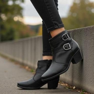 Imagem de Bota Feminina Cano Curto Salto Baixo Conforto Modare 7089101-Feminino