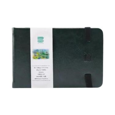 Imagem de 24 Folhas Baohong: Caderno De Viagem Para Aquarela Com Capa De Couro E
