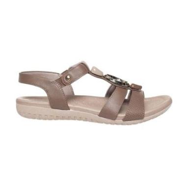 Imagem de Sandália Rasteira Usaflex Enfeite Feminina - Marrom 33-Feminino