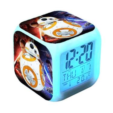 Imagem de Relógio digital LED BB8 Square com função de despertador - yiweisai