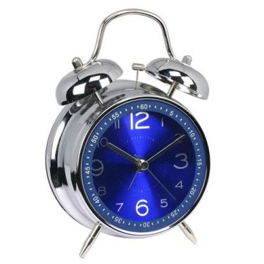 Imagem de Despertador Metal Mute Double Bell 4 polegadas prateado - yiweisai