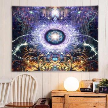 Imagem de Tapeçaria Mandala Flower Microfabric 200x150cm, decoração de quarto - 