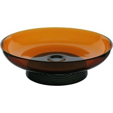 Imagem de FRUTEIRA CENTRO DE MESA DECORATIVO HOME&CO COM PÉ VIDRO 9x30x30cm MARR