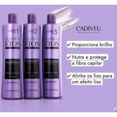 Imagem de Kit Escova Progressiva Cadiveu Plástica dos Fios Selagem Térmica 3x100