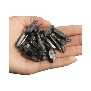 Imagem de Contas De Quartzo Cristalino Bruto Revestidas De Titânio Com Furo Supe