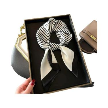 Imagem de Lenço De Seda Feminino 70x70cm Luxuoso Com Estampa De Corrente Fino Pa