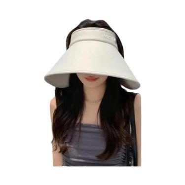 Imagem de Chapéu de sol de aba larga feminino, grande proteção UV, golfe, praia,