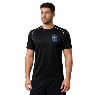 Imagem de Camiseta Esportiva Brasil Masculina Tecido Tecnológico Treino Academia-Masculino
