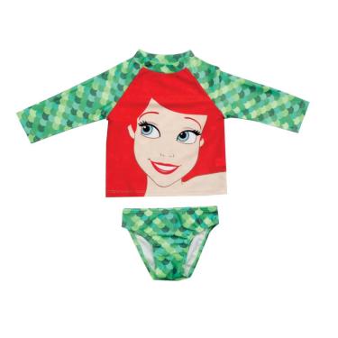 Imagem de Conjunto Infantil Ariel Verde Escamas 18 a 24 Meses Proteção UV Basic+