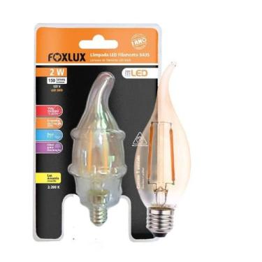 Imagem de Lampada Filamento E14 Ba35 Vela chama 2W 127V Foxlux
