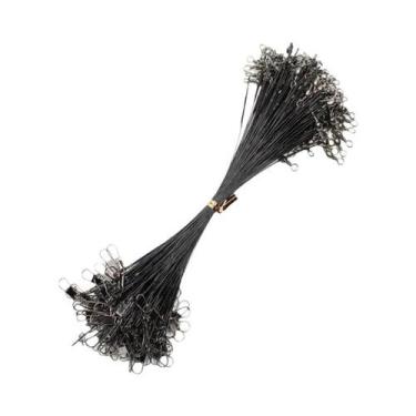 Imagem de Linha De Pesca De Aço Anti-Mordida Com Girador E Núcleo De Arame 15cm 