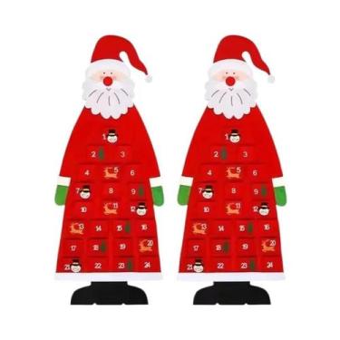 Imagem de Calendário Do Advento De Natal Em Feltro Para Crianças Com 24 Bolsos, 