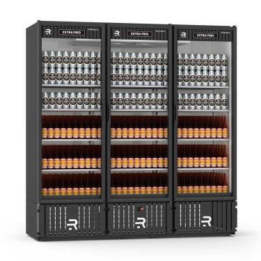 Imagem de Visa Cooler Vertical Refrimate VCEF1800PV 1800 Litros 3 Portas Preto Branco 220V