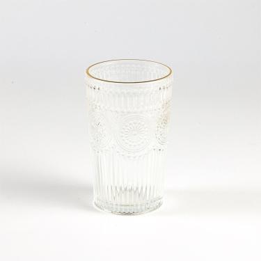 Imagem de Jogo De 6 Copos Com Borda Dourada 350ml La Vittra Transparente