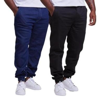 Imagem de KIT 2 CALÇA JOGGER PLUS SIZE MASCULINA PUNHO-Masculino