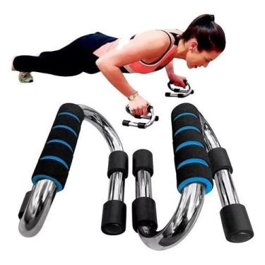 Imagem de Barra S Push Up Apoio Flexão De Braço Suporte Fixo Academia - MB Fit