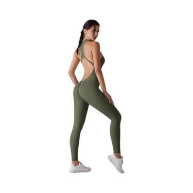 Imagem de Macacão Esportivo Feminino Com Controle De Abdômen E Efeito Levanta Bu