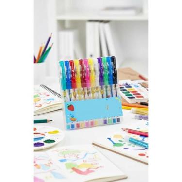 Imagem de 12 Canetas Gel Coloridas: Neon, Pastel, Glitter e Perfumadas - Congrat