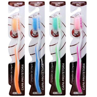 Imagem de Escova dental dura com protetor de cerda colors craft - OM UTILIDADES 