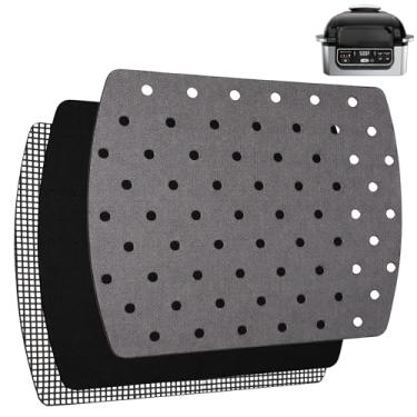 Imagem de Acessórios de revestimento reutilizáveis para fritadeira Ninja Foodi Grill AG301 5 em 1 4qt Acessórios para fritadeira Ninja Air Fryer com receitas Air Fryer, fácil de limpar, seguro para alimentos para papel manteiga da INFRAOVENS