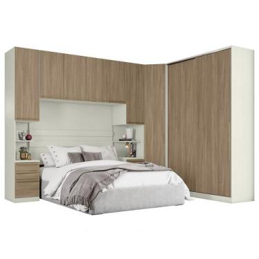 Imagem de Quarto Modulado Casal Seletto 5 Peças 2 Portas Deslizante Areia/Jequit
