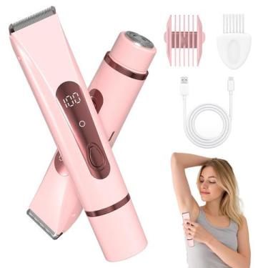 Imagem de Aparador de Bikini KVKVMO Cabeça Dupla Cerâmica IPX7 Rosa