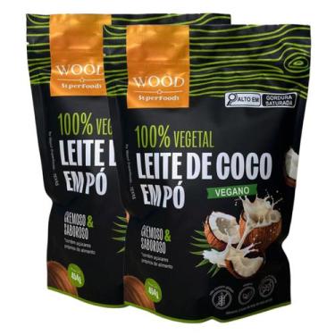 Imagem de Kit 2 Leite de Coco em Pó 100 Vegetal Vegano Sem Lactose 454g - Wood S