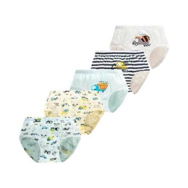 Imagem de Cuecas De Algodão Para Meninos, Pacote Com 3, Estampa De Caminhão, Tra