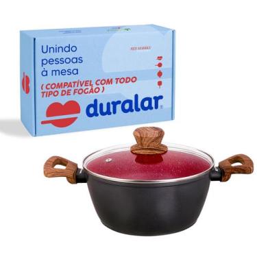 Imagem de Panela Caçarola Cerâmica Antiaderente N20 Red Marble Duralar