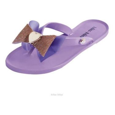 Imagem de Chinelo Rasteira Feminina Infantil com Lacinho Coração - Miss Miss, Ro