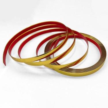 Imagem de Rolo Fita Adesiva Acabamento Cromado Flexível Dourado 15mm x 5M - Open