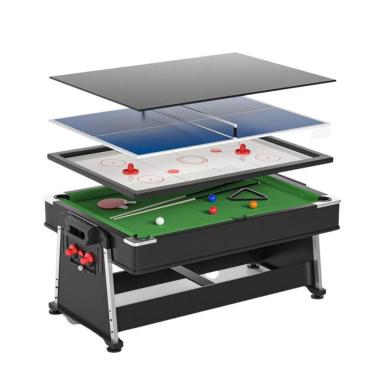 Imagem de Mesa Multijogos 4 em 1 203x112x84cm Ping Pong Bilhar Sinuca e Air Hockey Ahead Sports-Unissex